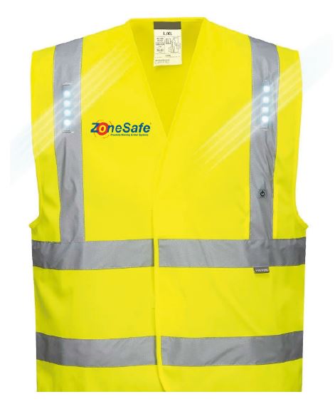 Hi-VIZ vest PEDD Integrated into Hi-Viz workwear with
embedded LED’s and vibration alert.