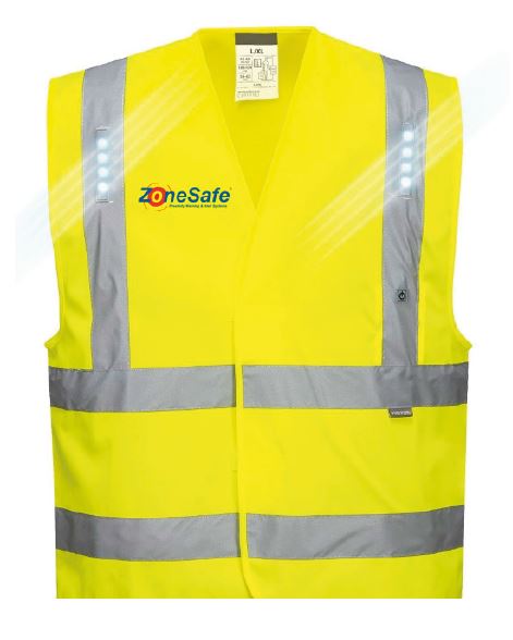 PEDD Integrated into Hi-Viz workwear with
embedded LED’s and vibration alert.